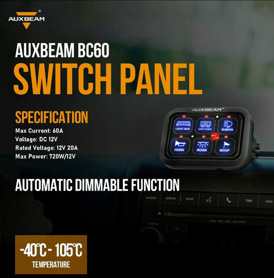 BC60 6 GANG LED SWITCH PANEL