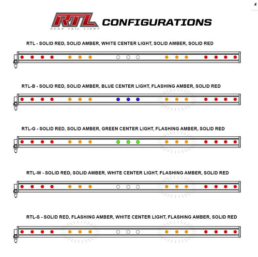 RTL LED Rear Light Bar - Universal