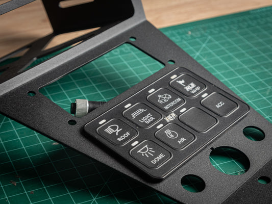 Polaris RZR Pro R Short Console – Rugged Radios + RLB 8-Gang Switch Mount (2020–2024) – StayFlush Motorsports