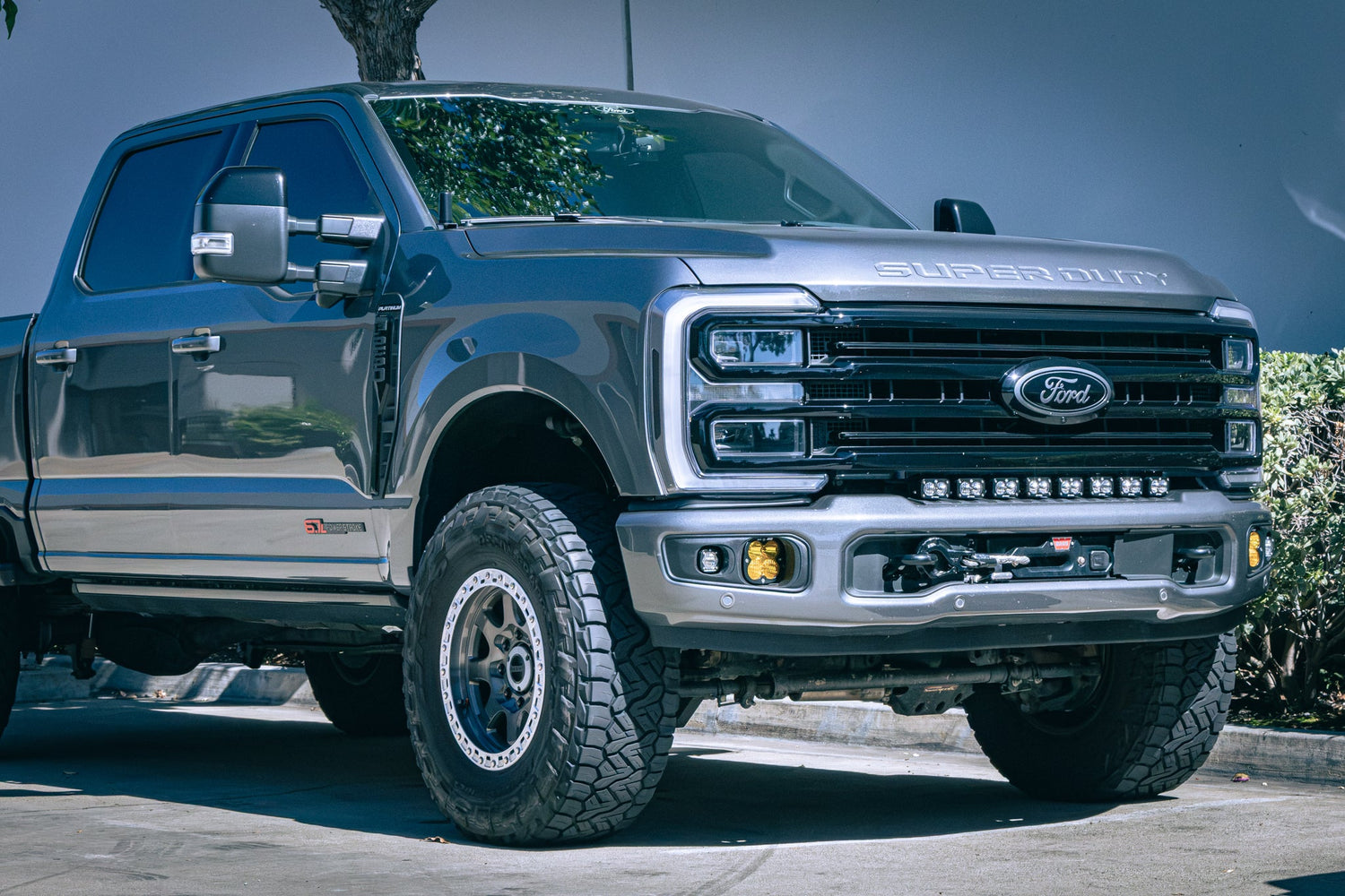 Ford F250 with Baja Designs S2 LED light array on the front bumper