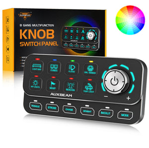 KS-80 Knob RGB Switch Panel MAX 120A ,Light Dimming, Dynamic Chase, Four External Triggers, 4 Modes