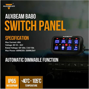 BA80 8 Gang LED Switch Panel