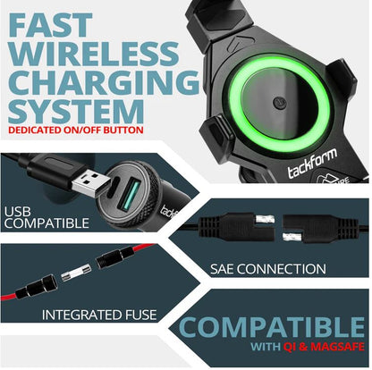 ADVENTURE PHONE HOLDER WITH WIRELESS CHARGING | VIBRATION DAMPENING | 20MM BALL (BAR CLAMP NOT INCLUDED)