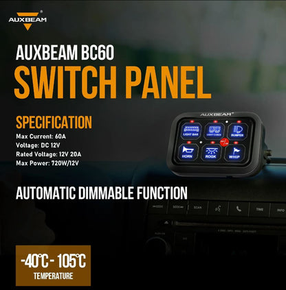 BC60 6 GANG LED SWITCH PANEL