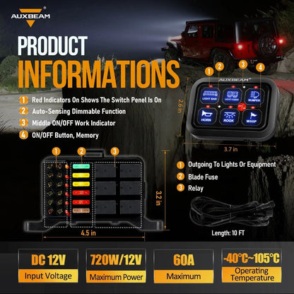 BC60 6 GANG LED SWITCH PANEL