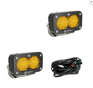 S2 Sport Black LED Auxiliary Light Pod Pair - Universal