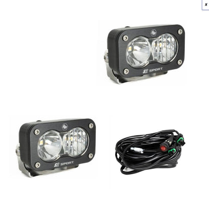 S2 Sport Black LED Auxiliary Light Pod Pair - Universal