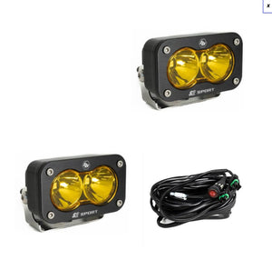 S2 Sport Black LED Auxiliary Light Pod Pair - Universal
