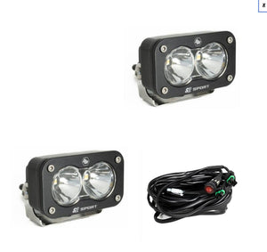 S2 Sport Black LED Auxiliary Light Pod Pair - Universal