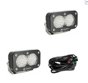 S2 Sport Black LED Auxiliary Light Pod Pair - Universal
