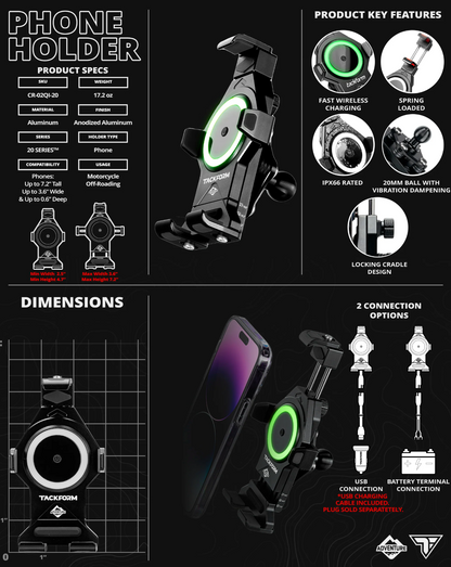 Tackform ™ Phone Mount Charging Base" Wireless Chargin