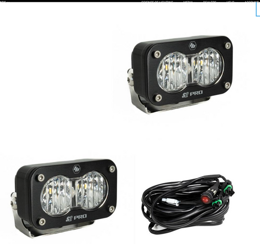 S2 Sport Black LED Auxiliary Light Pod Pair - Universal