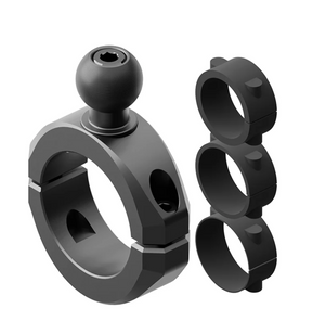 BC3 Universal Clamp for 1-1/4" to 1-1/2" Bars | Black | Combo 20mm Metal Ball and Dovetail | Bushings Included