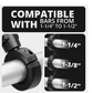 BC3 Universal Clamp for 1-1/4" to 1-1/2" Bars | Black | Combo 20mm Metal Ball and Dovetail | Bushings Included