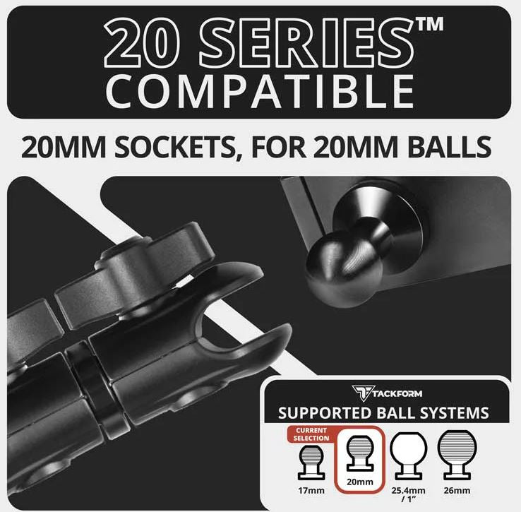 3.5" Long Dual Socket Arm with Anti-Theft Knob | DuraLock™ 20mm Metal Ball