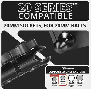 3.5" Long Dual Socket Arm with Anti-Theft Knob | DuraLock™ 20mm Metal Ball