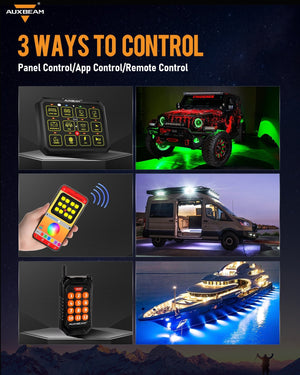 AC-1200 RGB Switch Panel with APP&Remote Control, Toggle/ Momentary/ Pulsed Mode Supported(One-Sided Outlet)