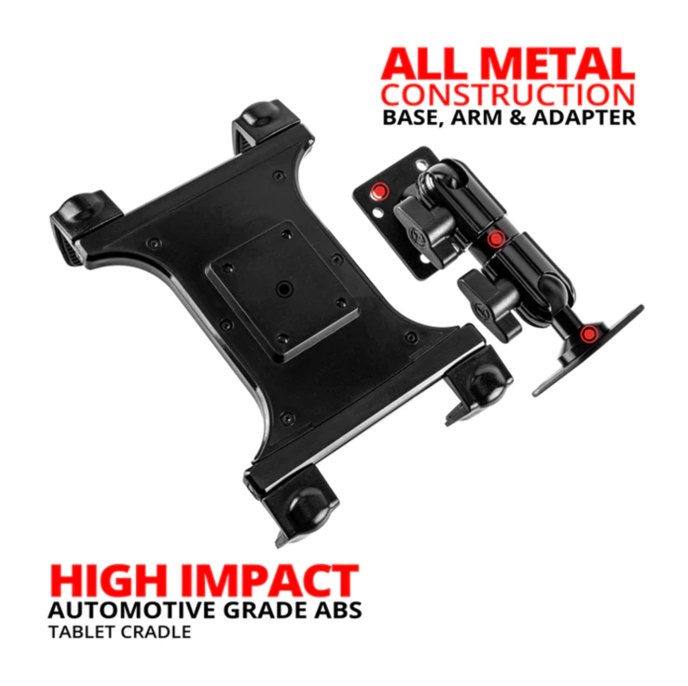 Tackform Tablet Mount | 3.5" Arm | Diamond Pattern Base