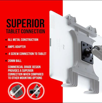 Tackform Tablet Holder | Spring Loaded Grip | 20mm Ball