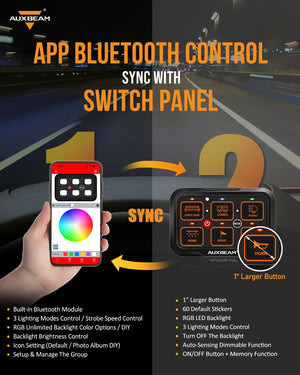 AR-600 RGB Switch Panel with APP, Toggle/ Momentary/ Pulsed Mode Supported