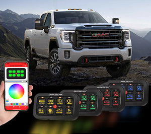 AR-800 Multifunction RGB Switch Panel with Bluetooth Controlled for 2021 GMC Sierra 1500 2500 3500 GMC Sierra AT4