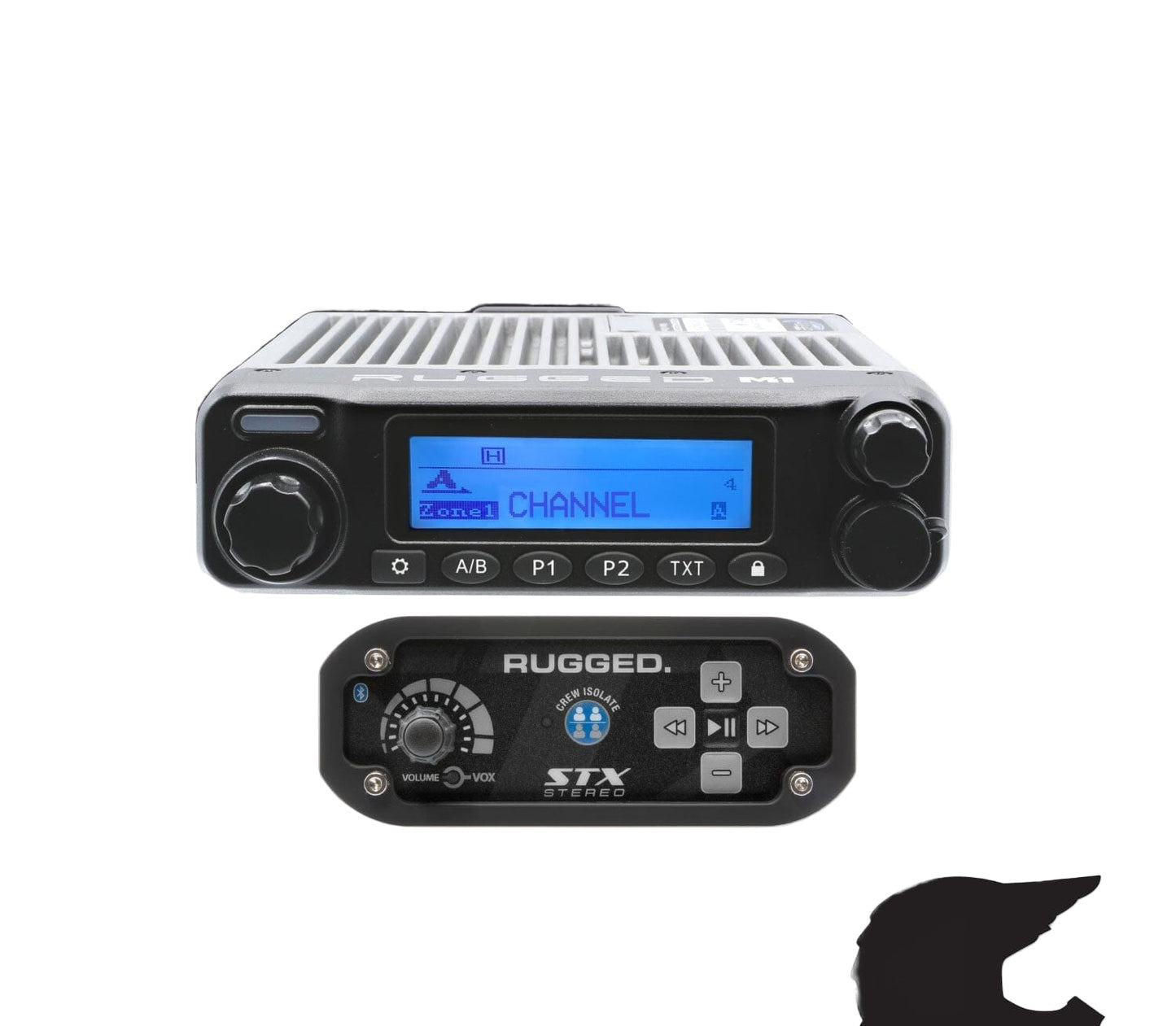 2 Person - BUILDER KIT with STX STEREO Bluetooth Intercom and M1 Waterproof Rugged Radio