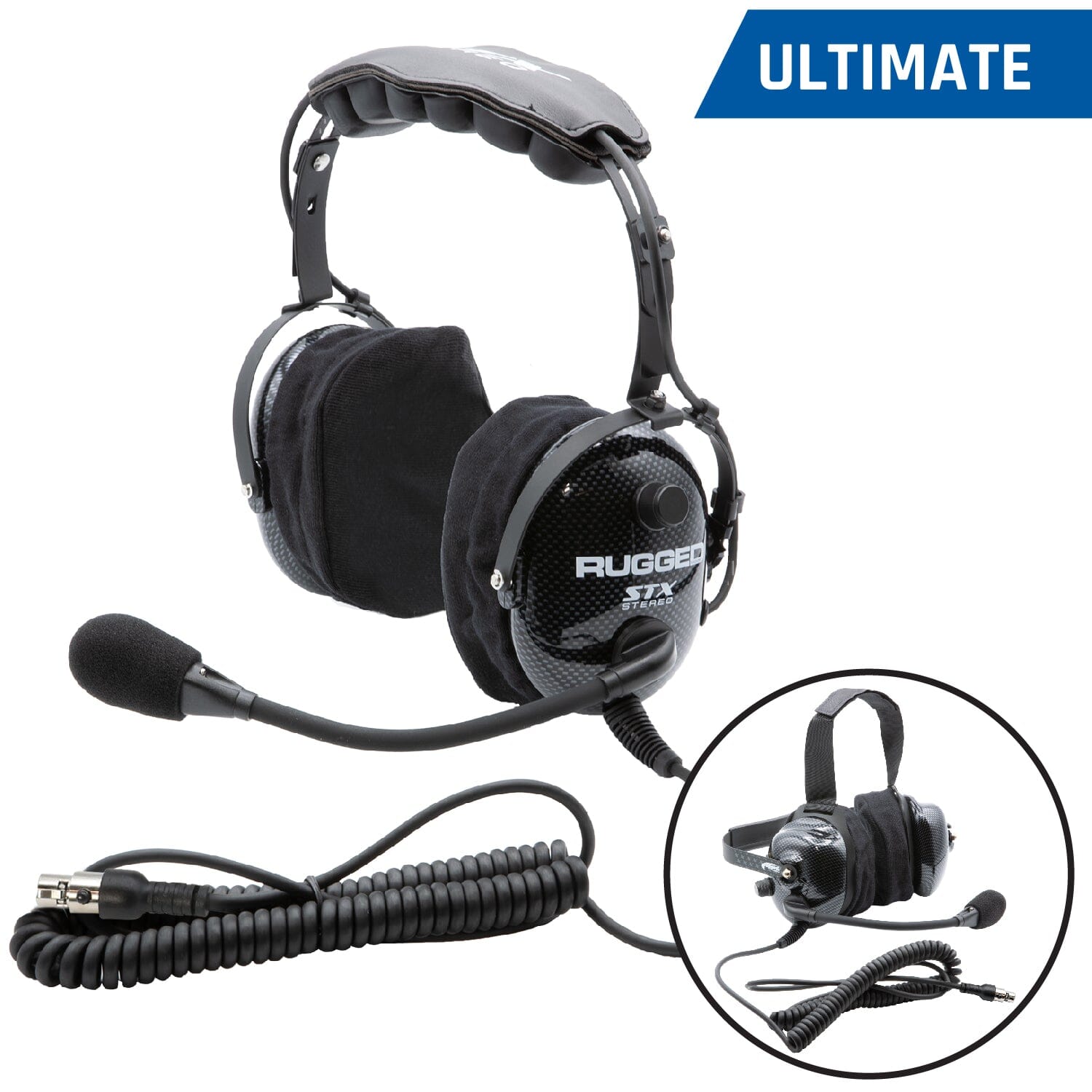 ULTIMATE HEADSET for STEREO and OFFROAD Intercoms - Over The Head or Behind The Head